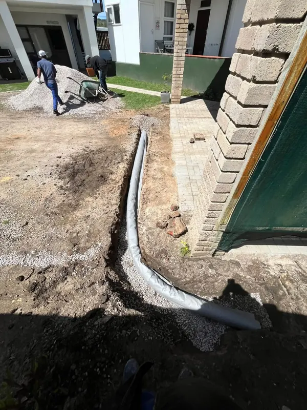 French drain installation