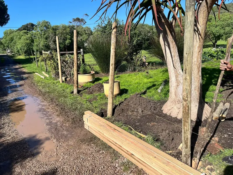 Horse fencing in progress