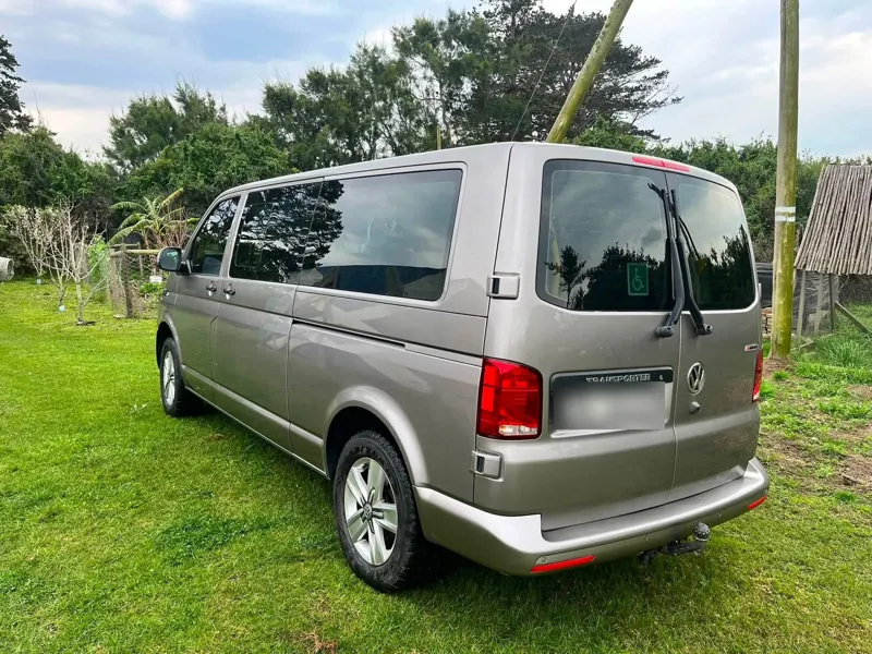 Gleaming minibus after the mobile car wash